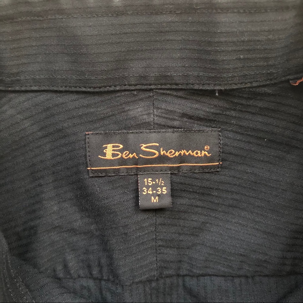 Ben Sherman Black Casual Button Dress Shirt 15.5 / 34-35 Men's Medium - Picture 3 of 14